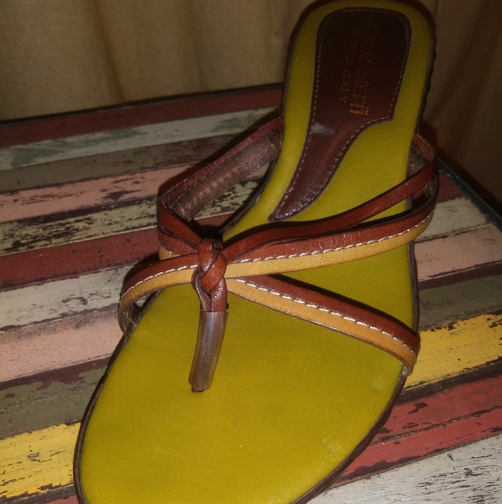 Green leather sandals - Picture 3 of 3